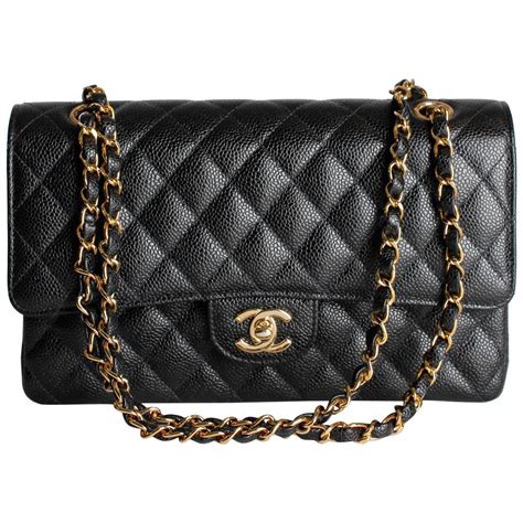 chanel black and gold bag|chanel classic black bag price.